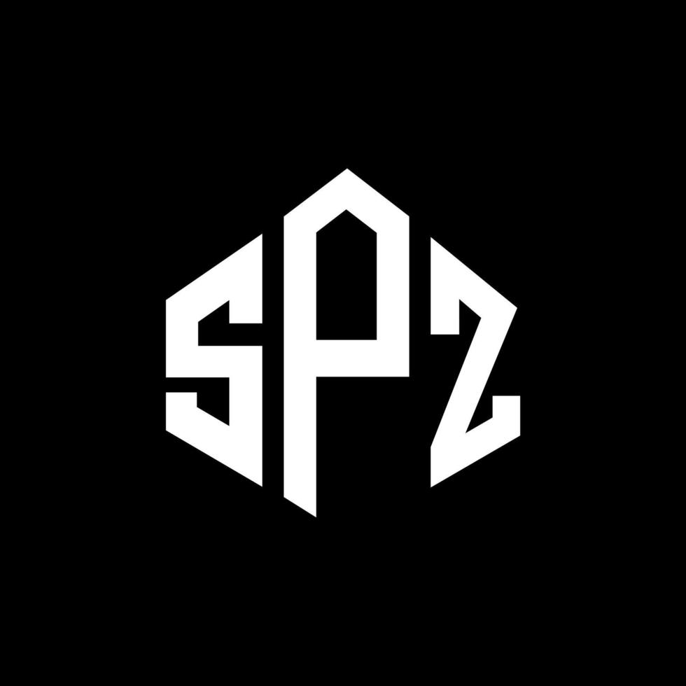 design de logotipo de letra spz com forma de polígono. spz polígono e design de logotipo em forma de cubo. spz hexágono vector logo template cores brancas e pretas. spz monograma, logotipo de negócios e imóveis.