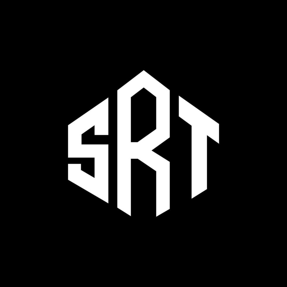 design de logotipo de carta srt com forma de polígono. srt polígono e design de logotipo em forma de cubo. srt modelo de logotipo de vetor hexágono cores brancas e pretas. srt monograma, logotipo de negócios e imóveis.