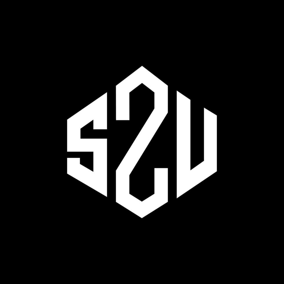 design de logotipo de carta szu com forma de polígono. szu polígono e design de logotipo em forma de cubo. modelo de logotipo de vetor szu hexágono cores brancas e pretas. szu monograma, logotipo de negócios e imóveis.