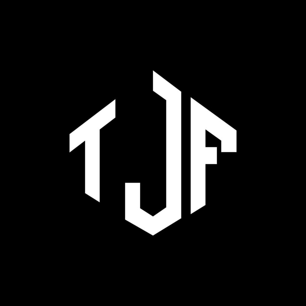 design de logotipo de letra tjf com forma de polígono. tjf polígono e design de logotipo em forma de cubo. modelo de logotipo de vetor hexágono tjf cores brancas e pretas. tjf monograma, logotipo de negócios e imóveis.