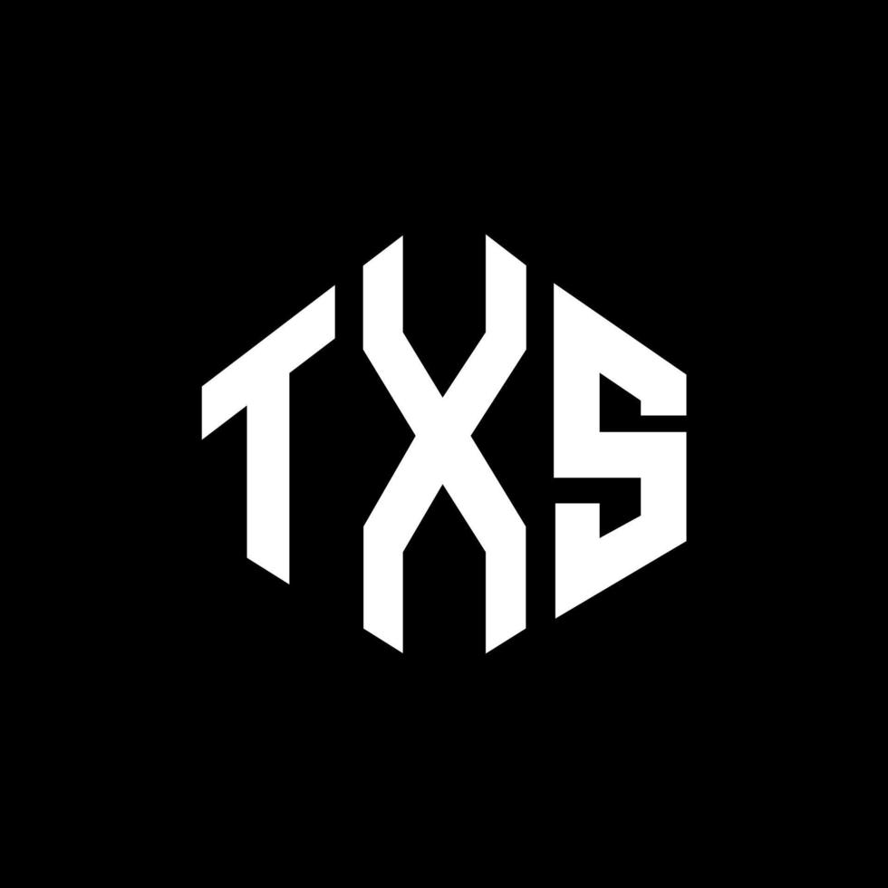 design de logotipo de carta txs com forma de polígono. txs polígono e design de logotipo em forma de cubo. txs hexágono vector logotipo modelo cores brancas e pretas. txs monograma, logotipo de negócios e imóveis.