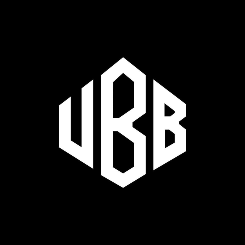 design de logotipo de carta ubb com forma de polígono. ubb polígono e design de logotipo em forma de cubo. modelo de logotipo de vetor hexágono ubb cores brancas e pretas. ubb monograma, logotipo de negócios e imóveis.