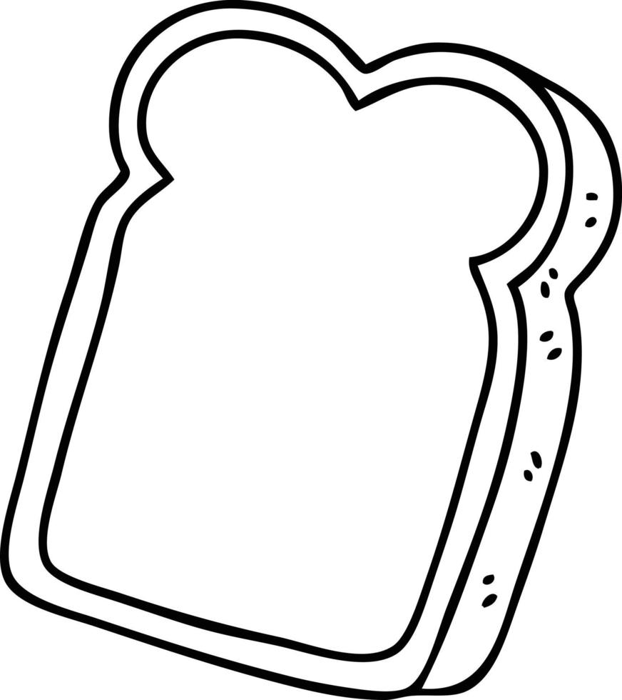 desenho de linha peculiar desenho animado fatia de pão vetor