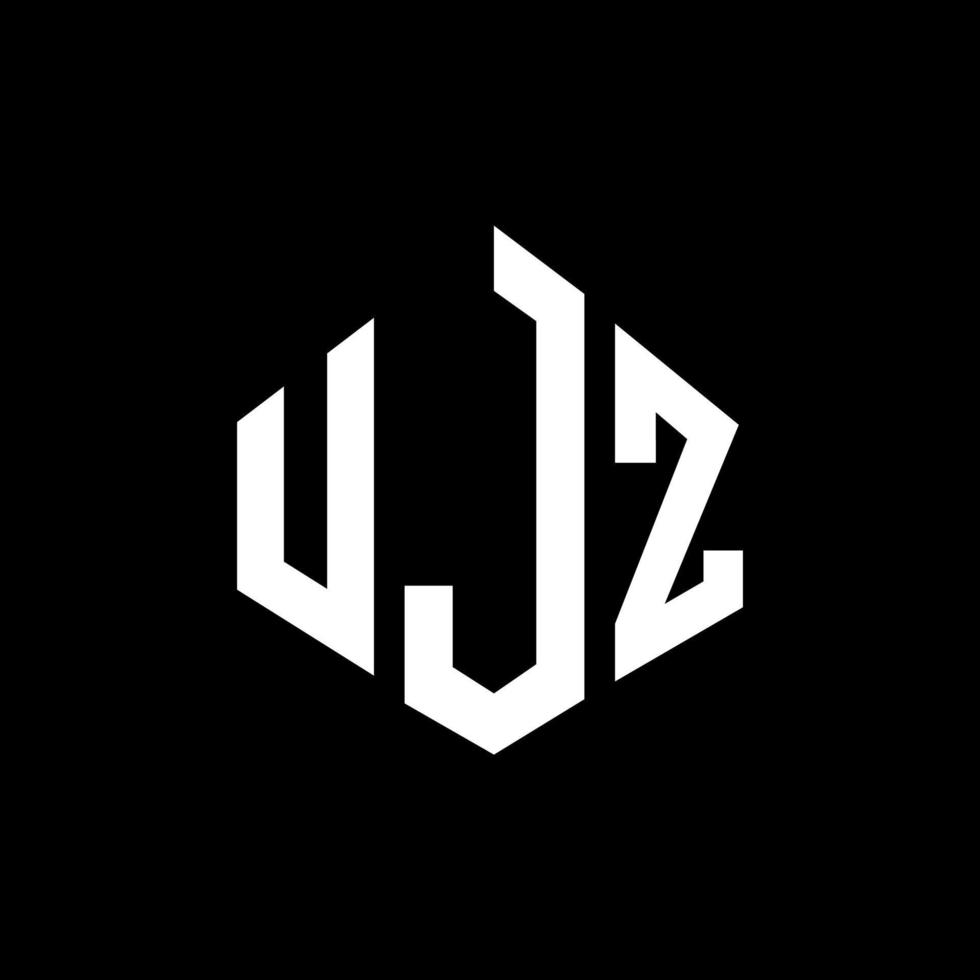 design de logotipo de letra ujz com forma de polígono. ujz polígono e design de logotipo em forma de cubo. modelo de logotipo de vetor hexágono ujz cores brancas e pretas. ujz monograma, logotipo de negócios e imóveis.