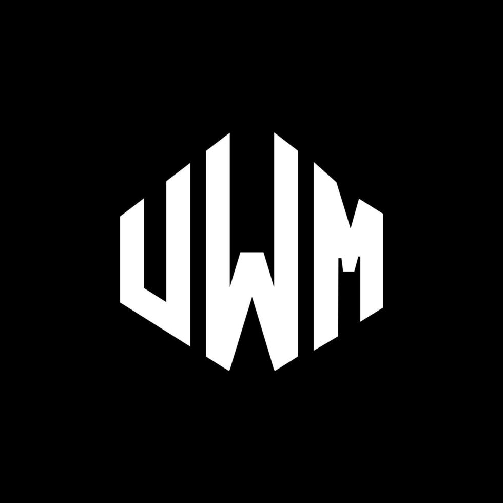 design de logotipo de carta uwm com forma de polígono. uwm polígono e design de logotipo em forma de cubo. modelo de logotipo de vetor hexágono uwm cores brancas e pretas. uwm monograma, logotipo de negócios e imóveis.