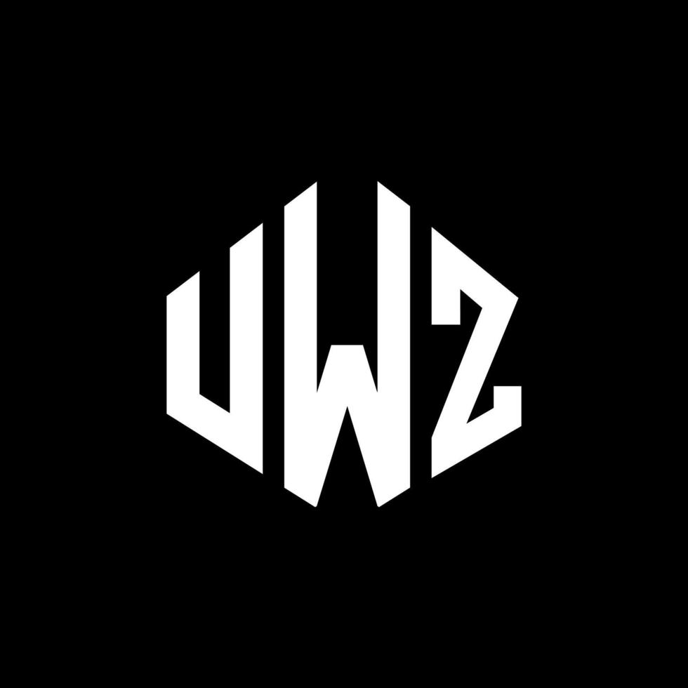 design de logotipo de letra uwz com forma de polígono. design de logotipo em forma de polígono e cubo uwz. modelo de logotipo de vetor hexágono uwz cores brancas e pretas. uwz monograma, logotipo de negócios e imóveis.