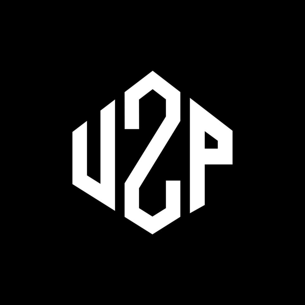 design de logotipo de carta uzp com forma de polígono. uzp polígono e design de logotipo em forma de cubo. modelo de logotipo de vetor hexágono uzp cores brancas e pretas. uzp monograma, logotipo de negócios e imóveis.