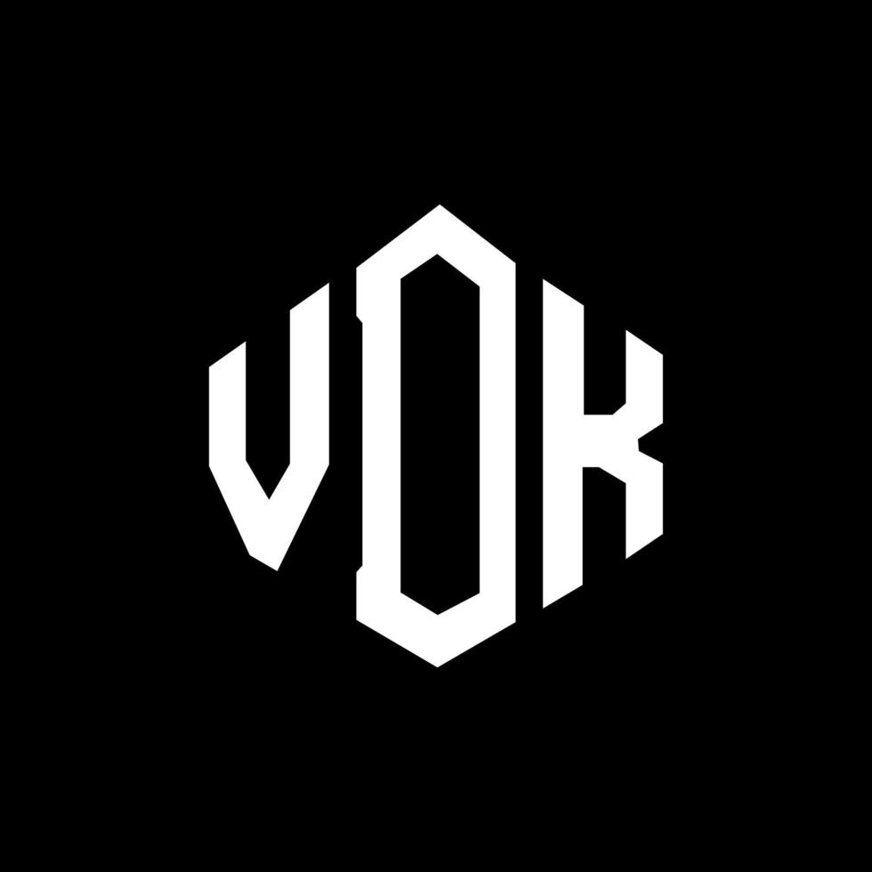 design de logotipo de carta vdk com forma de polígono. vdk polígono e design de logotipo em forma de cubo. vdk hexágono modelo de logotipo de vetor cores brancas e pretas. monograma vdk, logotipo de negócios e imóveis.