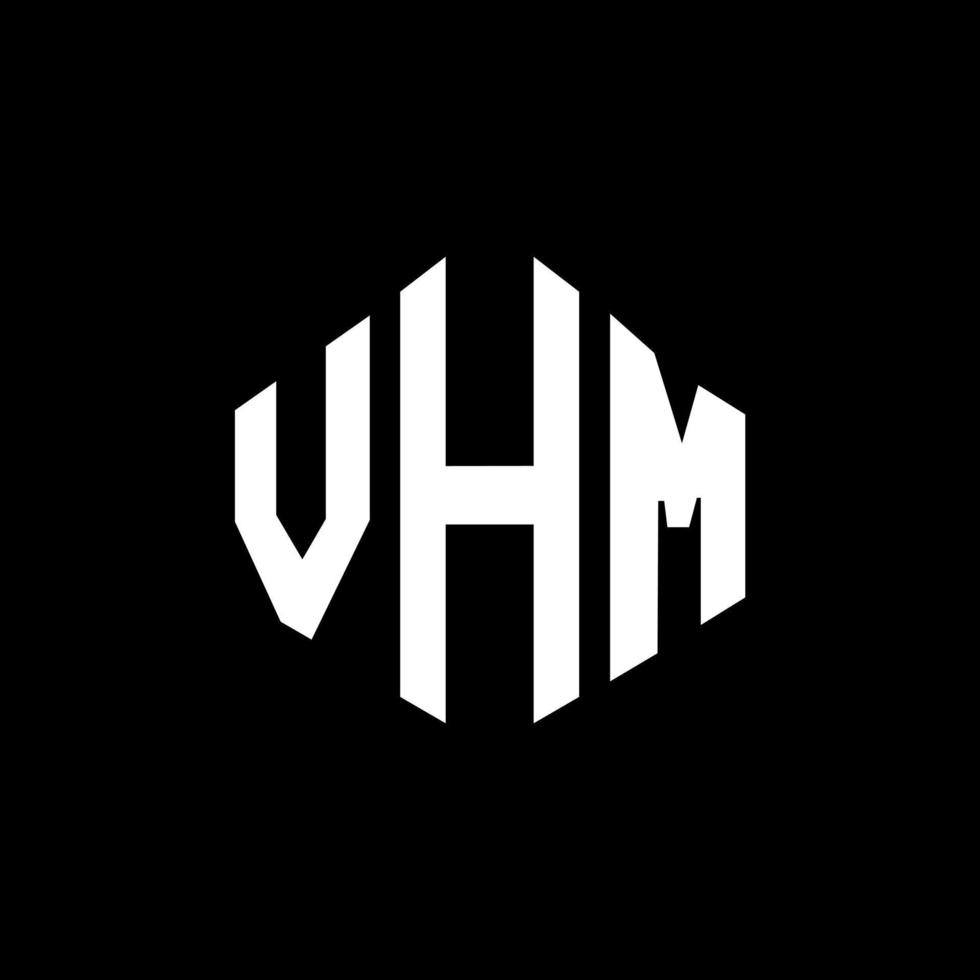 design de logotipo de carta vhm com forma de polígono. vhm polígono e design de logotipo em forma de cubo. modelo de logotipo de vetor hexágono vhm cores brancas e pretas. monograma vhm, logotipo comercial e imobiliário.