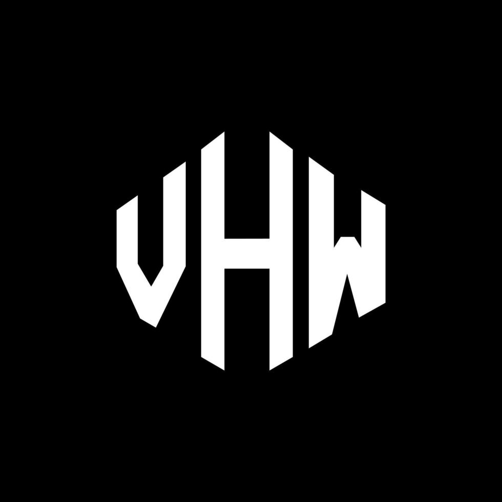 design de logotipo de letra vhw com forma de polígono. vhw polígono e design de logotipo em forma de cubo. modelo de logotipo de vetor vhw hexágono cores brancas e pretas. monograma vhw, logotipo de negócios e imóveis.