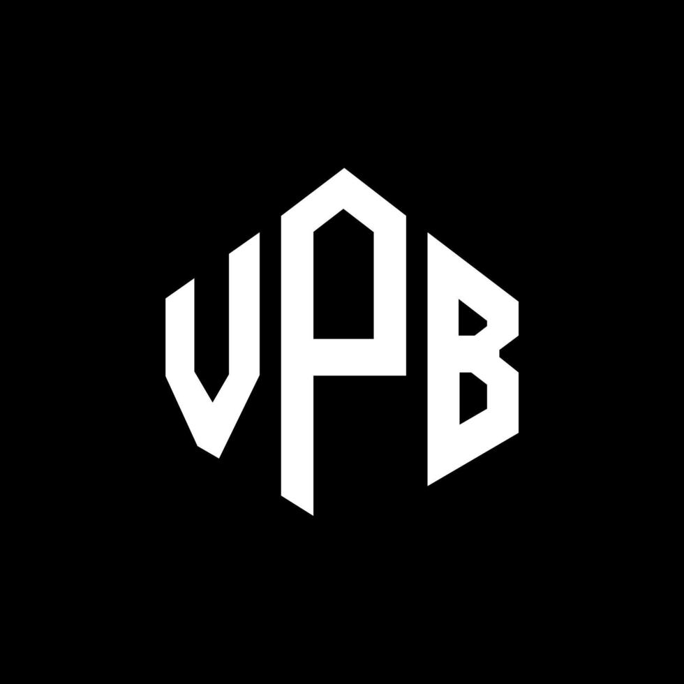 design de logotipo de carta vpb com forma de polígono. vpb polígono e design de logotipo em forma de cubo. vpb hexágono modelo de logotipo de vetor cores brancas e pretas. monograma vpb, logotipo de negócios e imóveis.