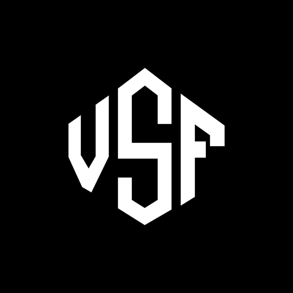 design de logotipo de carta vsf com forma de polígono. vsf polígono e design de logotipo em forma de cubo. modelo de logotipo de vetor hexágono vsf cores brancas e pretas. monograma vsf, logotipo de negócios e imóveis.