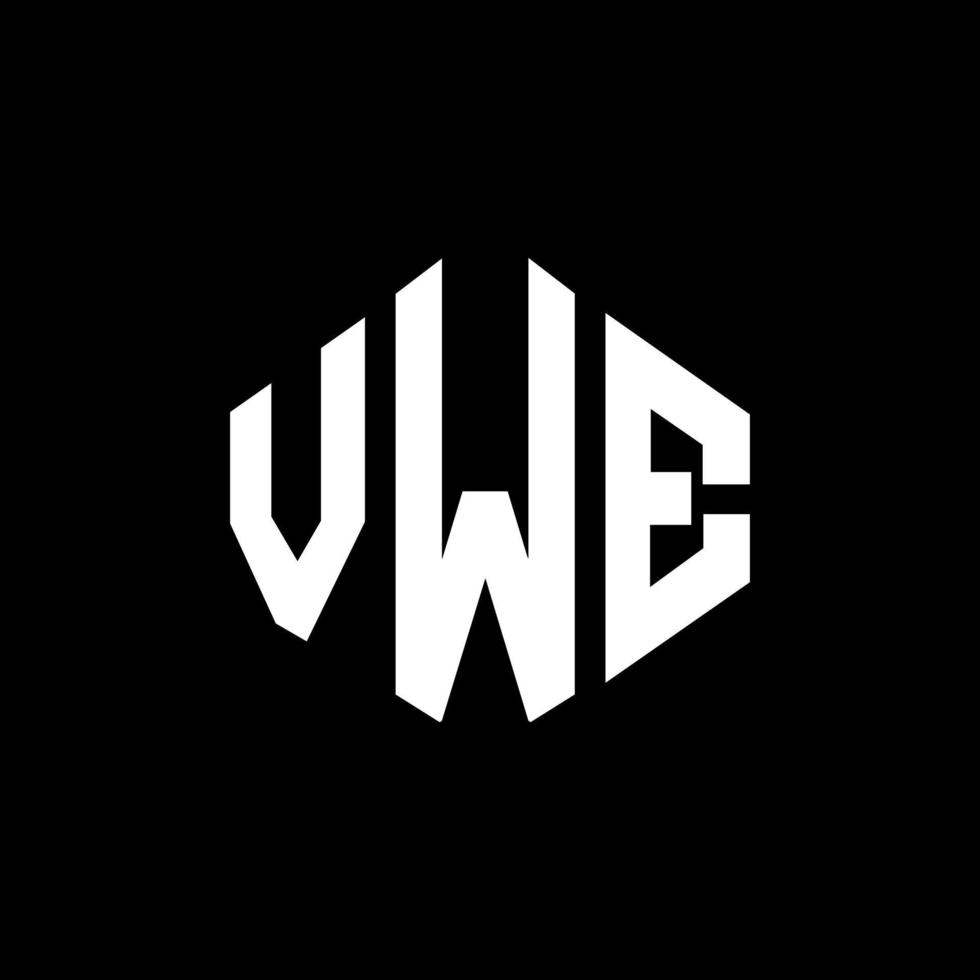 design de logotipo de letra vwe com forma de polígono. vwe polígono e design de logotipo em forma de cubo. vwe hexágono modelo de logotipo de vetor cores brancas e pretas. monograma vwe, logotipo comercial e imobiliário.