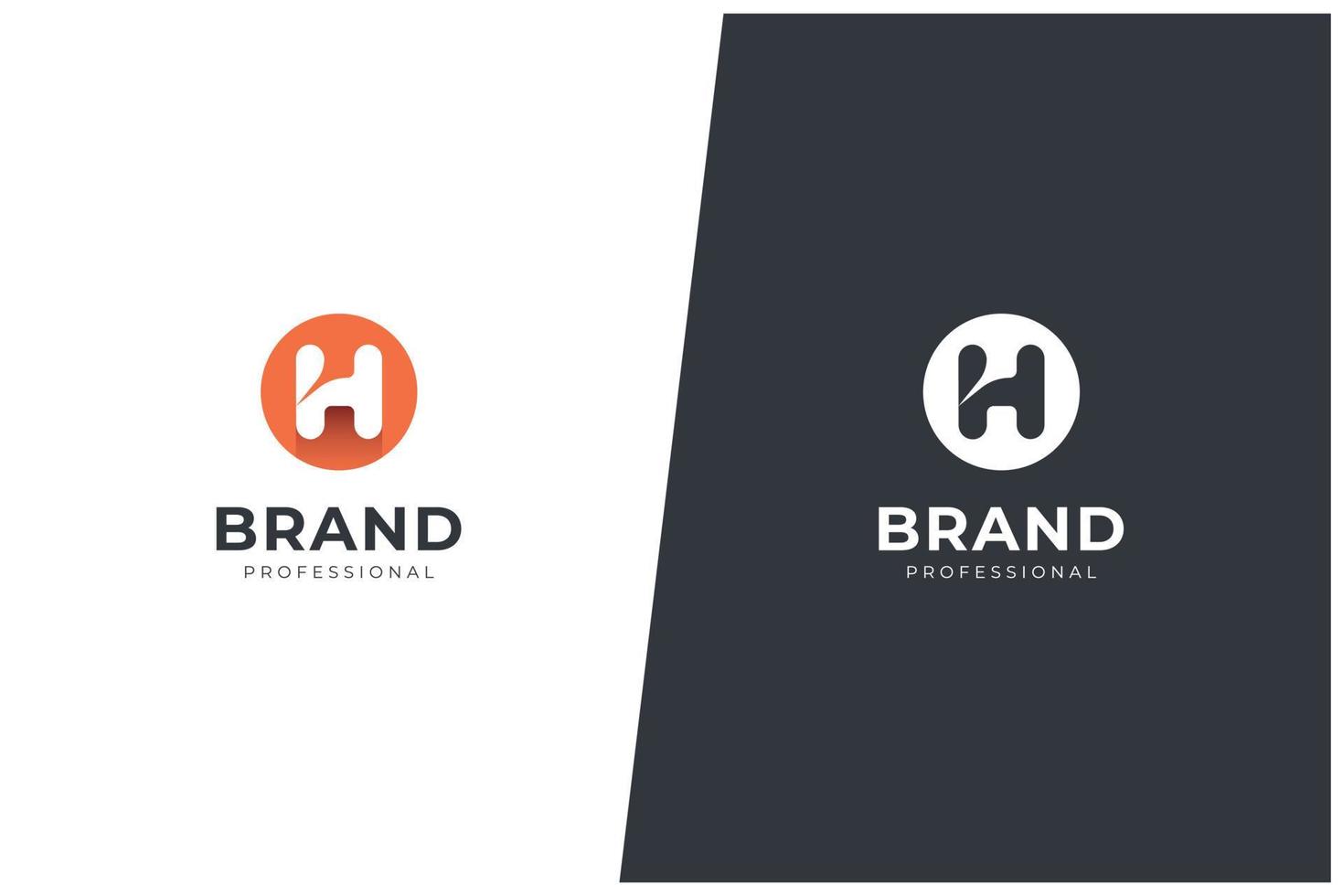 conceito de vetor de logotipo de letra h - modelo de design de emblema criativo de marca registrada de ícone de monograma. marca de logotipo universal h