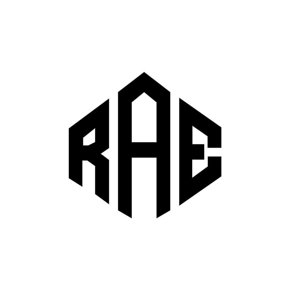 design de logotipo de letra rae com forma de polígono. rae polígono e design de logotipo em forma de cubo. rae hexagon vector logo template cores brancas e pretas. rae monograma, logotipo de negócios e imóveis.