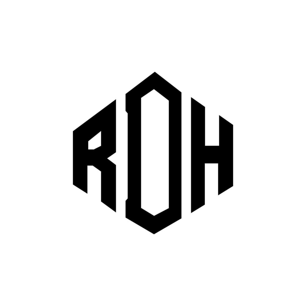 design de logotipo de letra rdh com forma de polígono. rdh polígono e design de logotipo em forma de cubo. modelo de logotipo de vetor hexágono rdh cores brancas e pretas. rdh monograma, logotipo de negócios e imóveis.