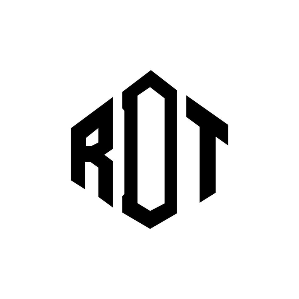 design de logotipo de carta rdt com forma de polígono. rdt polígono e design de logotipo em forma de cubo. modelo de logotipo de vetor hexágono rdt cores brancas e pretas. rdt monograma, logotipo de negócios e imóveis.