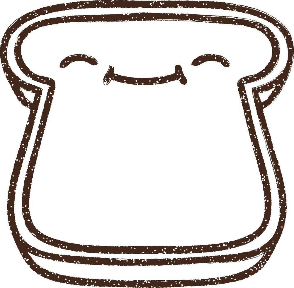 desenho de carvão de fatia de pão vetor