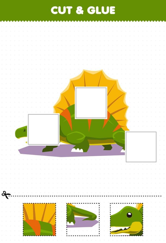 Jogo educativo para crianças, escolha a parte correta para completar uma  linda planilha de dinossauro pré-histórico para impressão com imagem de  tiranossauro de desenho animado