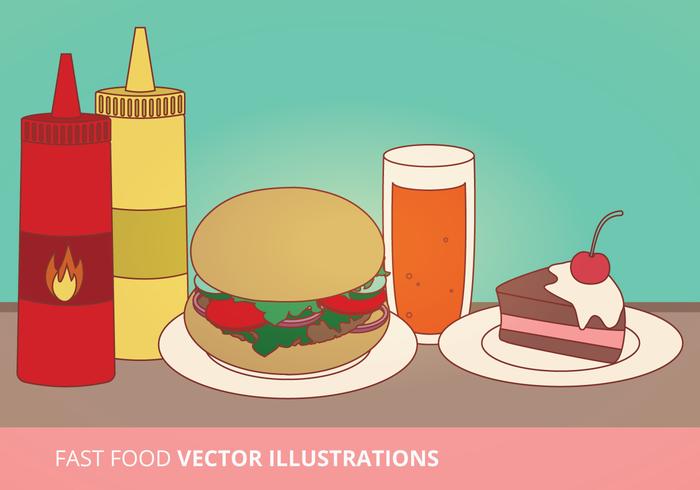 Ilustrações de vetores de fast food