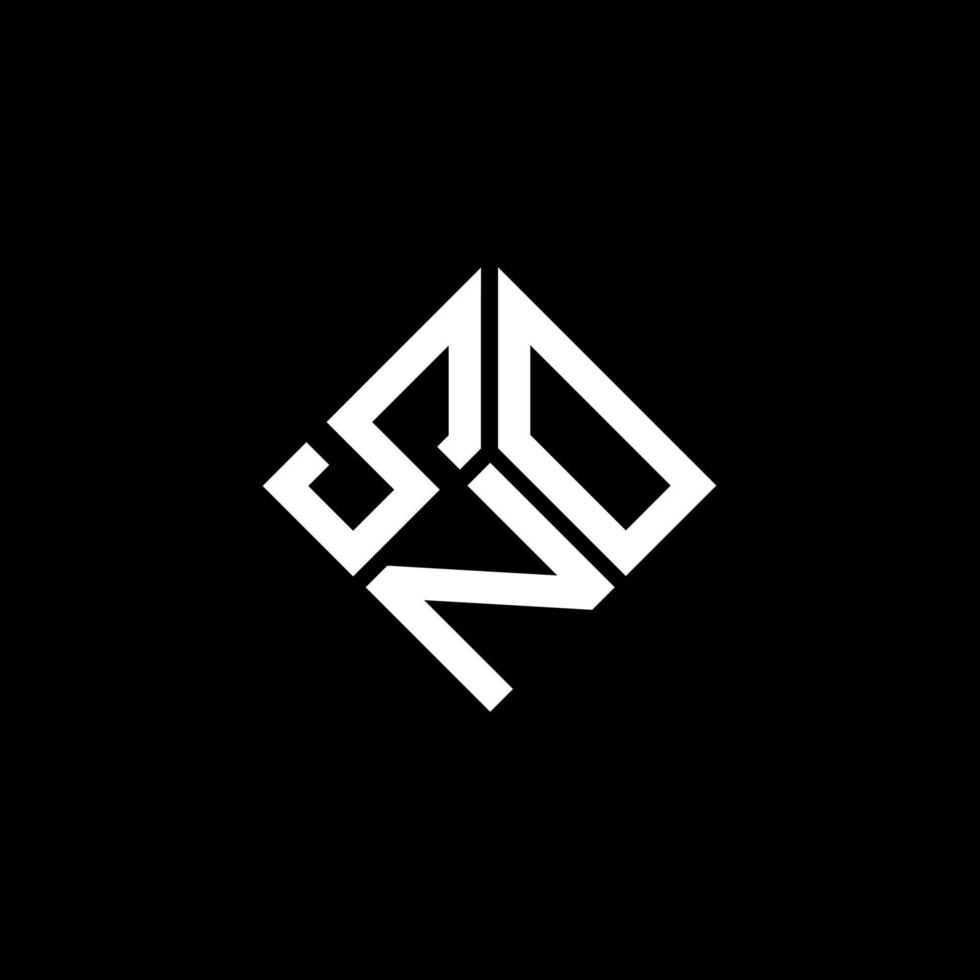 design de logotipo de carta sno em fundo preto. conceito de logotipo de letra de iniciais criativas sno. design de letra sno. vetor
