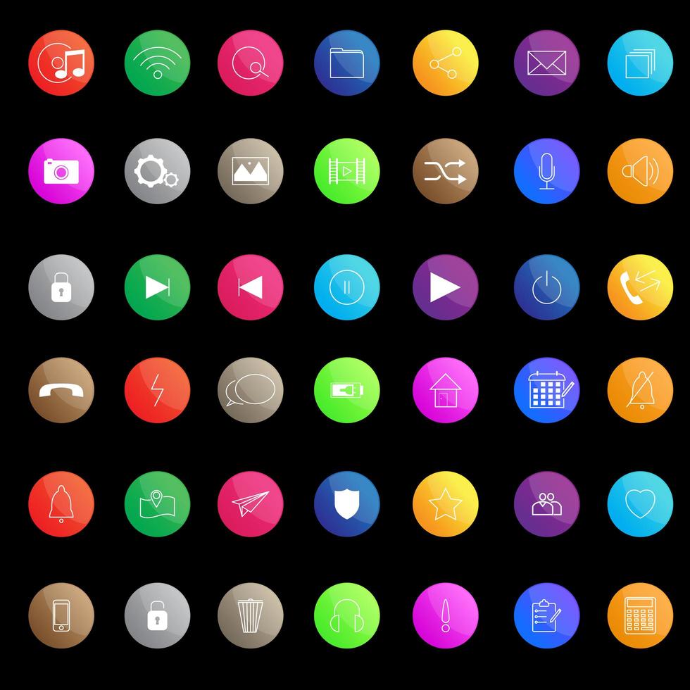 ícone brilhante colorido para app ou web vetor