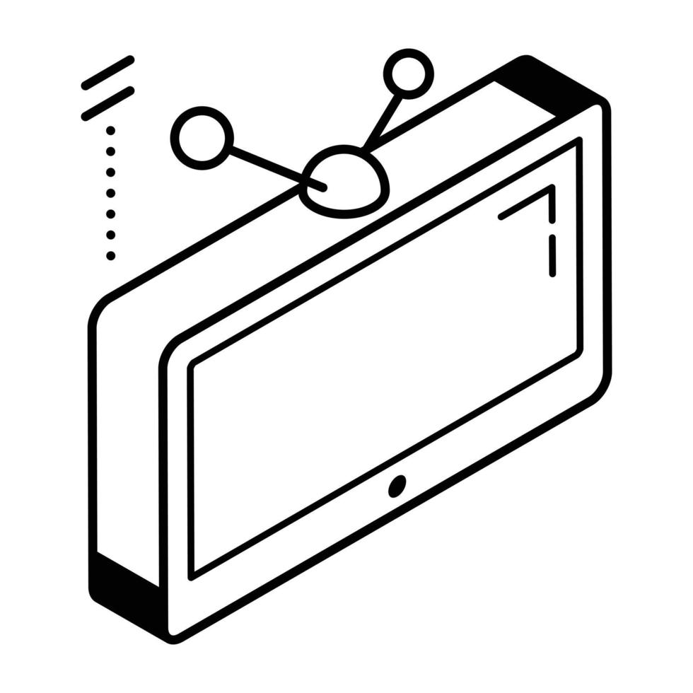 ícone de linha moderna de um lcd vetor