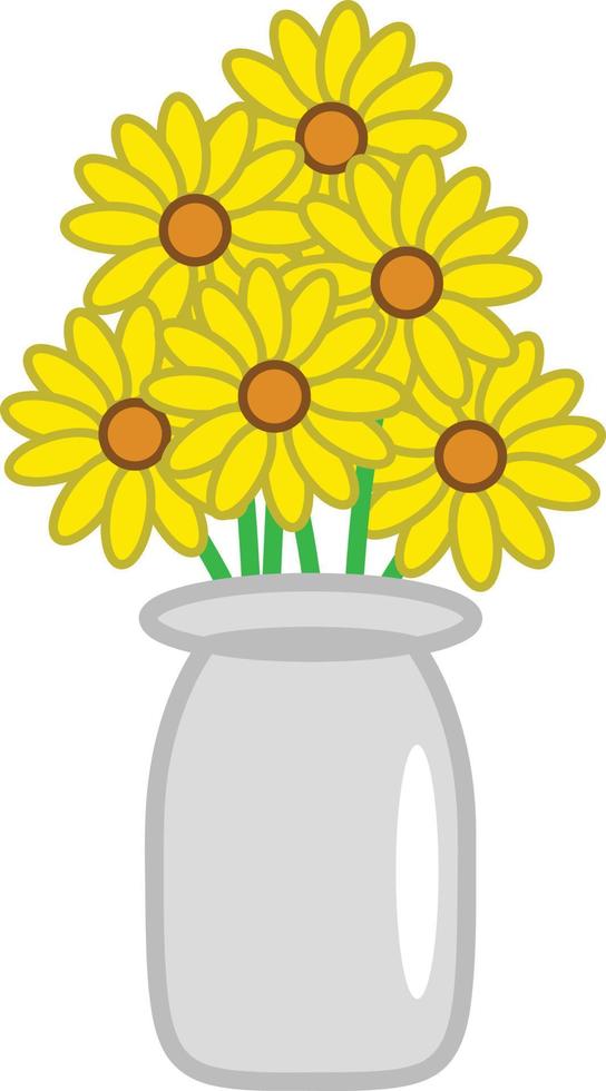 flores de narciso em uma ilustração de vaso vetor