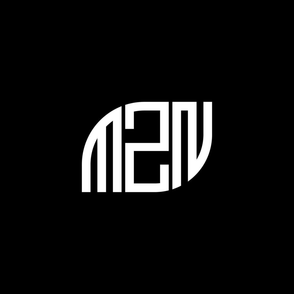 design de logotipo de carta mzn em fundo preto. conceito de logotipo de letra de iniciais criativas mzn. design de letra mzn. vetor