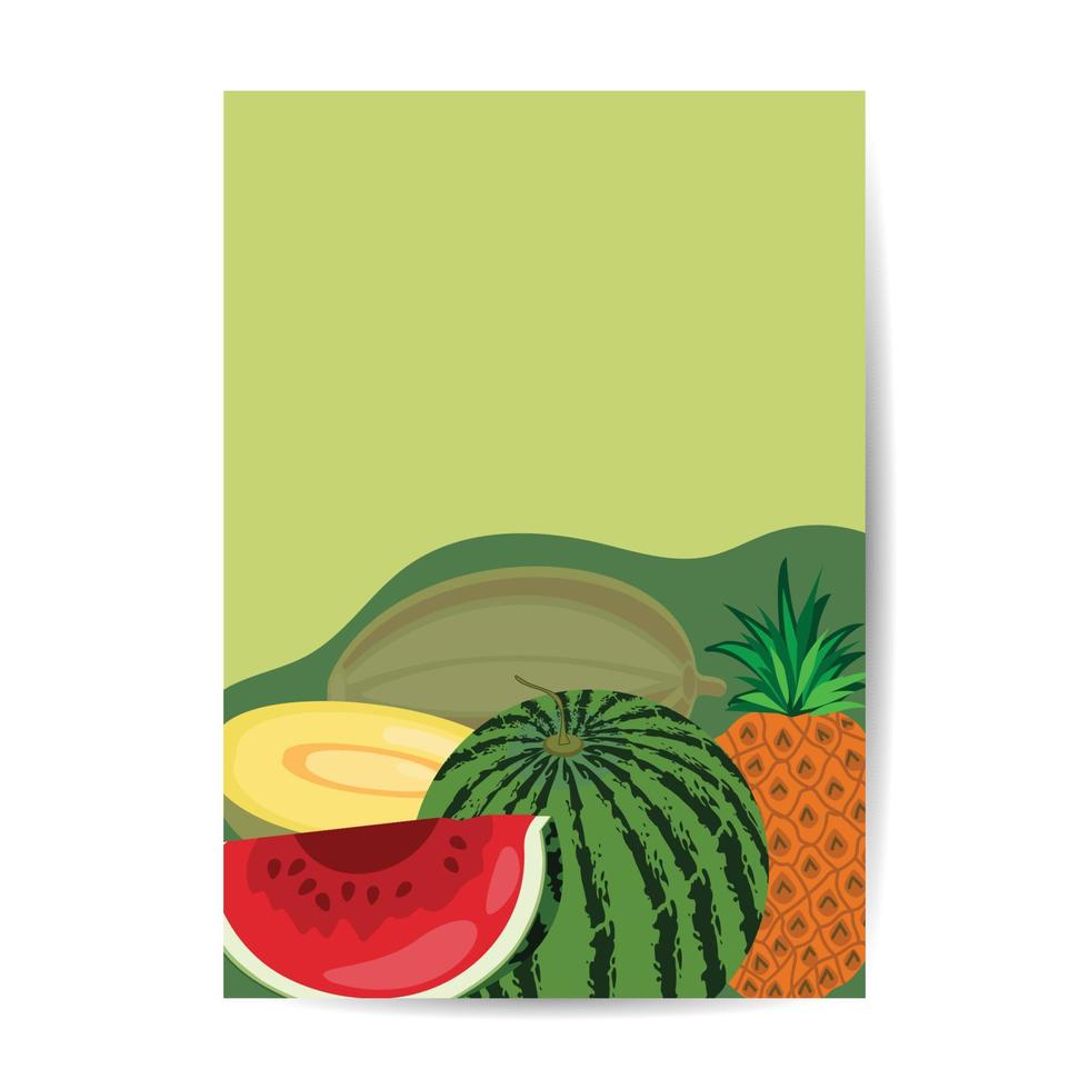 banners verticais de frutas tropicais orgânicas naturais cenografia modelo ilustração vetorial. ilustração de capa de vetor de frutas.