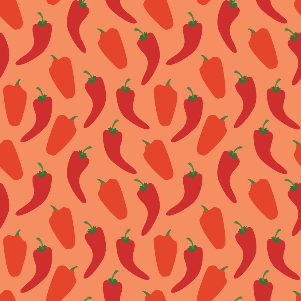 padrão sem emenda com red hot chili peppers em um fundo branco. design de textura sem costura padrão. vetor