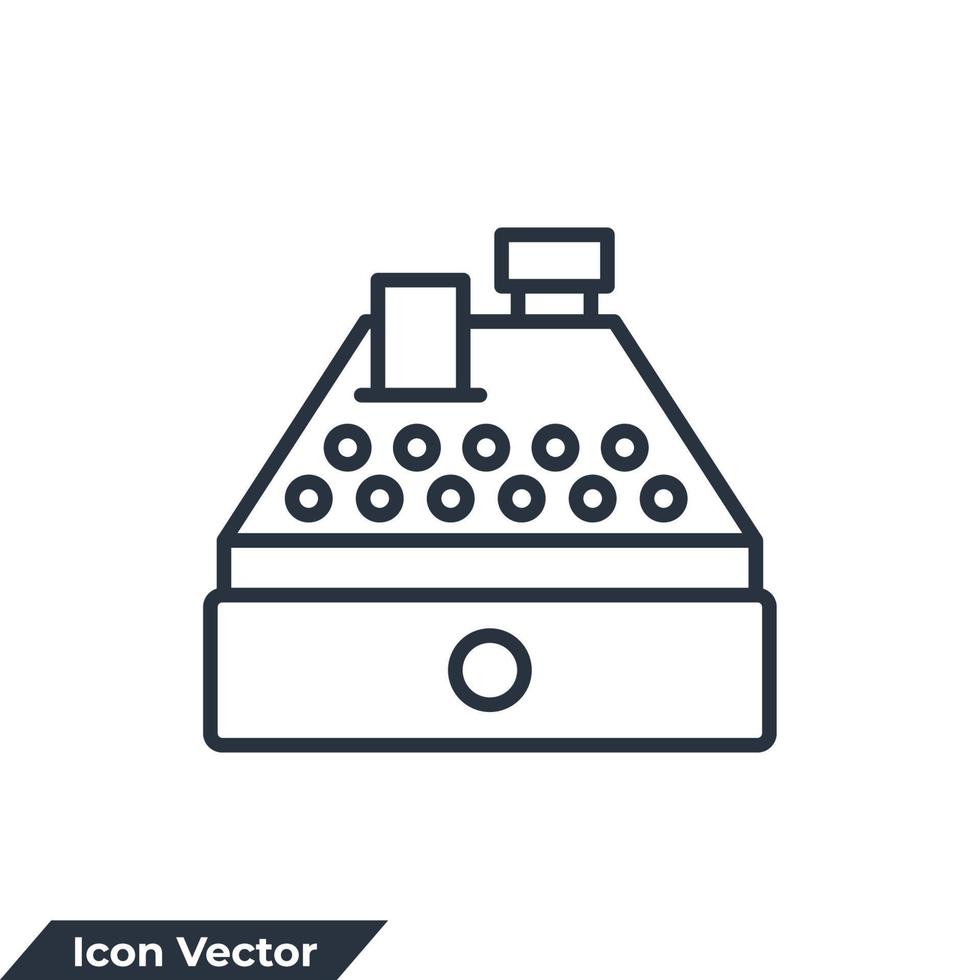 ilustração em vetor logotipo ícone caixa registradora. modelo de símbolo de máquina de caixa para coleção de design gráfico e web