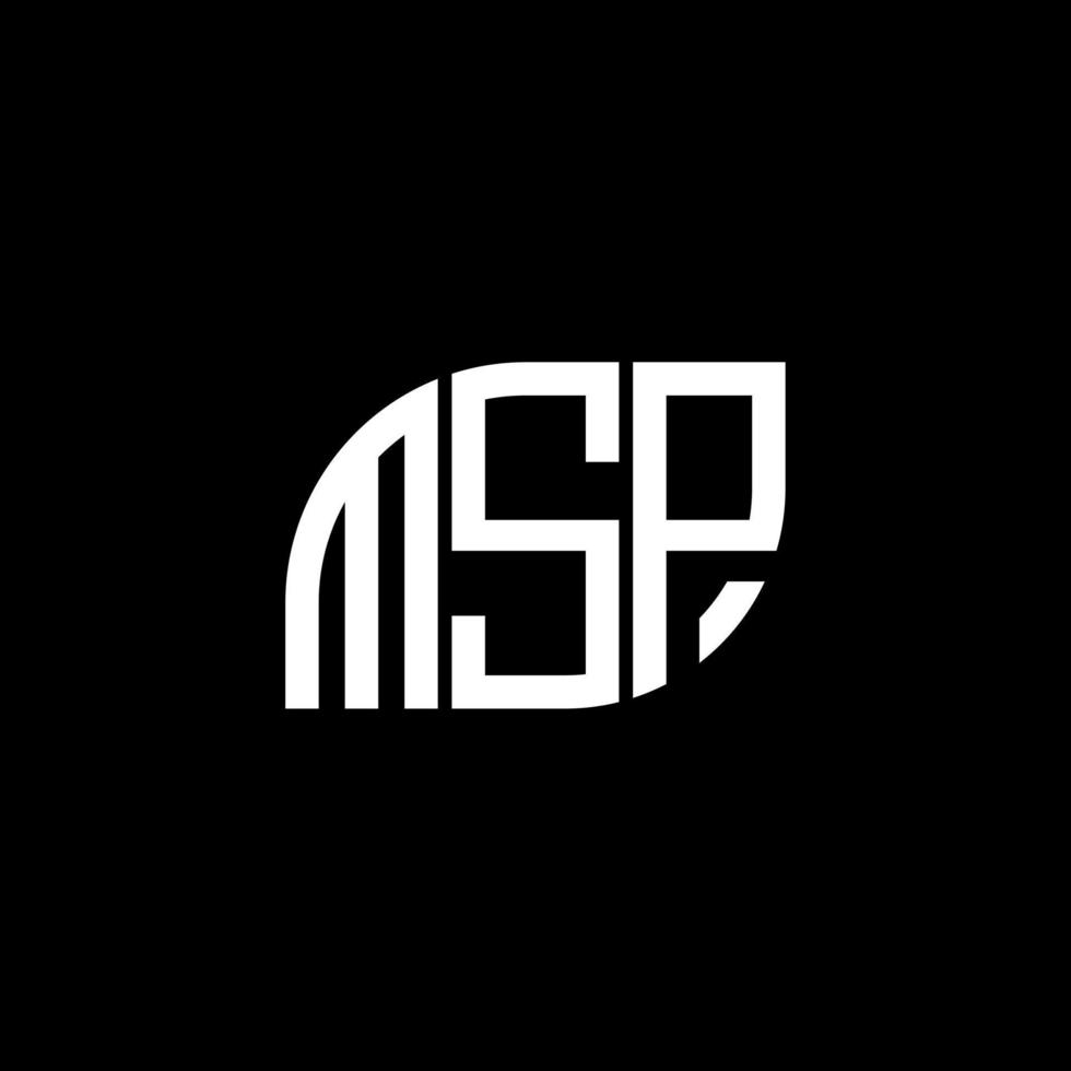 design de logotipo de carta msp em fundo preto. conceito de logotipo de letra de iniciais criativas msp. design de letra msp. vetor