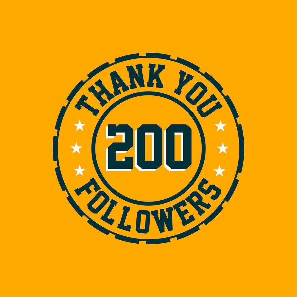 obrigado comemoração de 200 seguidores vetor