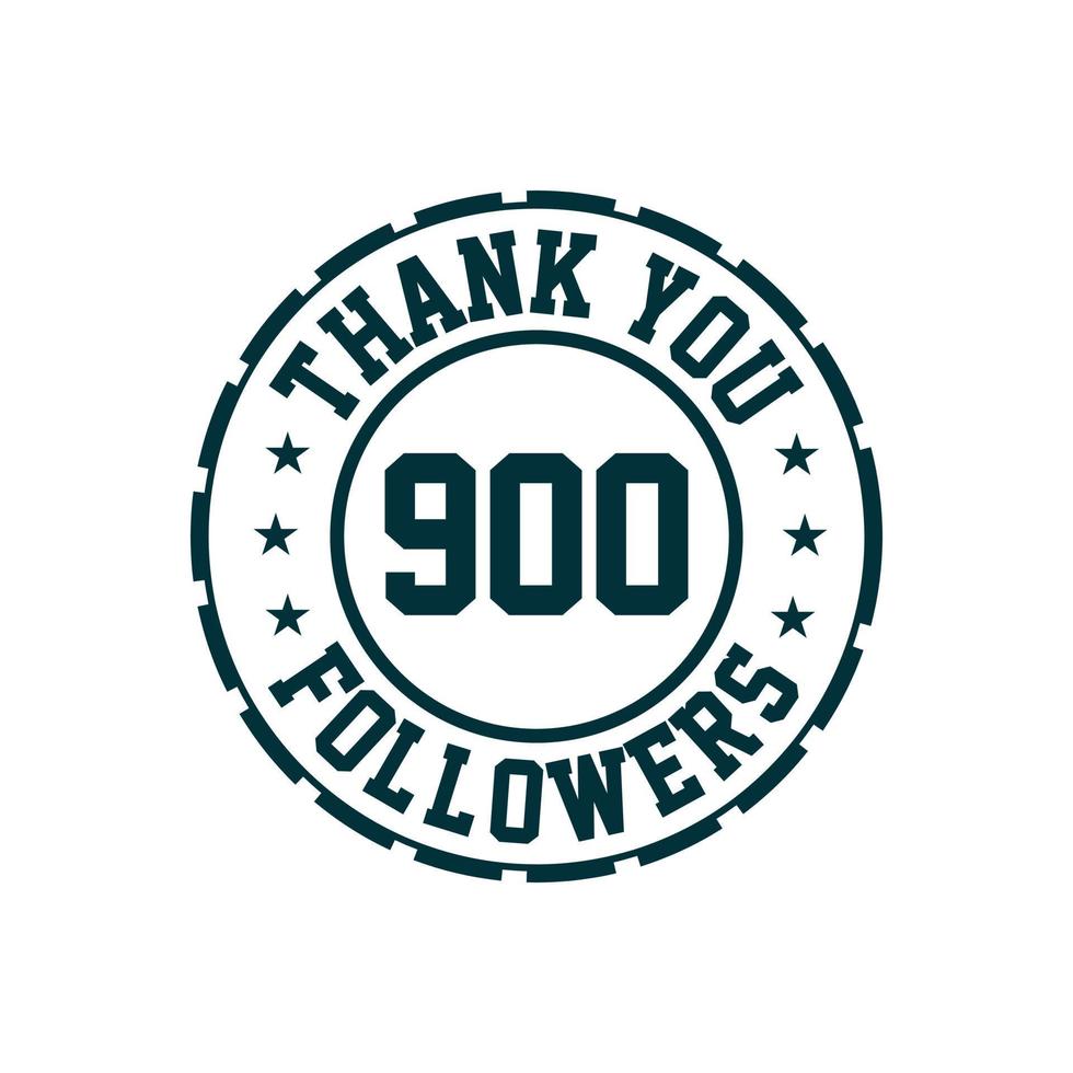 obrigado celebração de 900 seguidores, cartão de felicitações para seguidores de mídia social. vetor