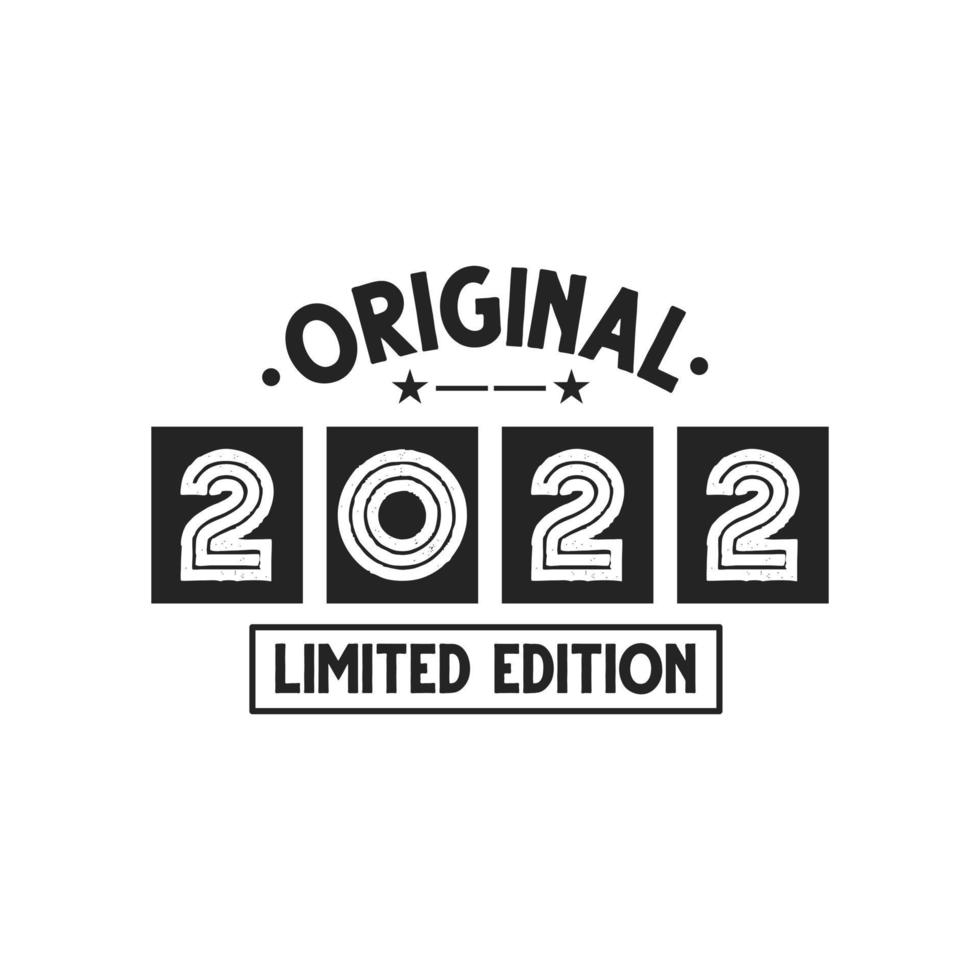 nascido em 2022 aniversário retro vintage, edição limitada original 2022 vetor