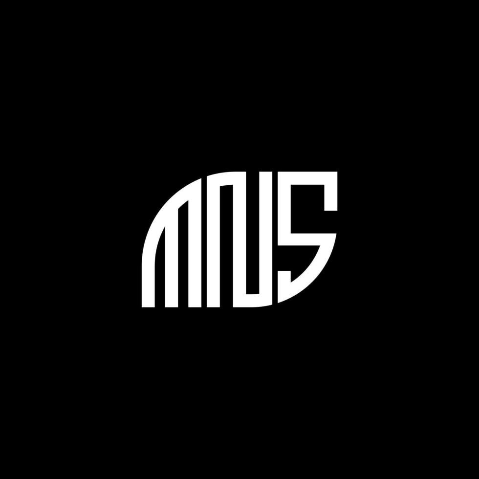 conceito de logotipo de letra de iniciais criativas mns. mns carta design.mns carta logotipo design em fundo preto. conceito de logotipo de letra de iniciais criativas mns. design de letra mns. vetor