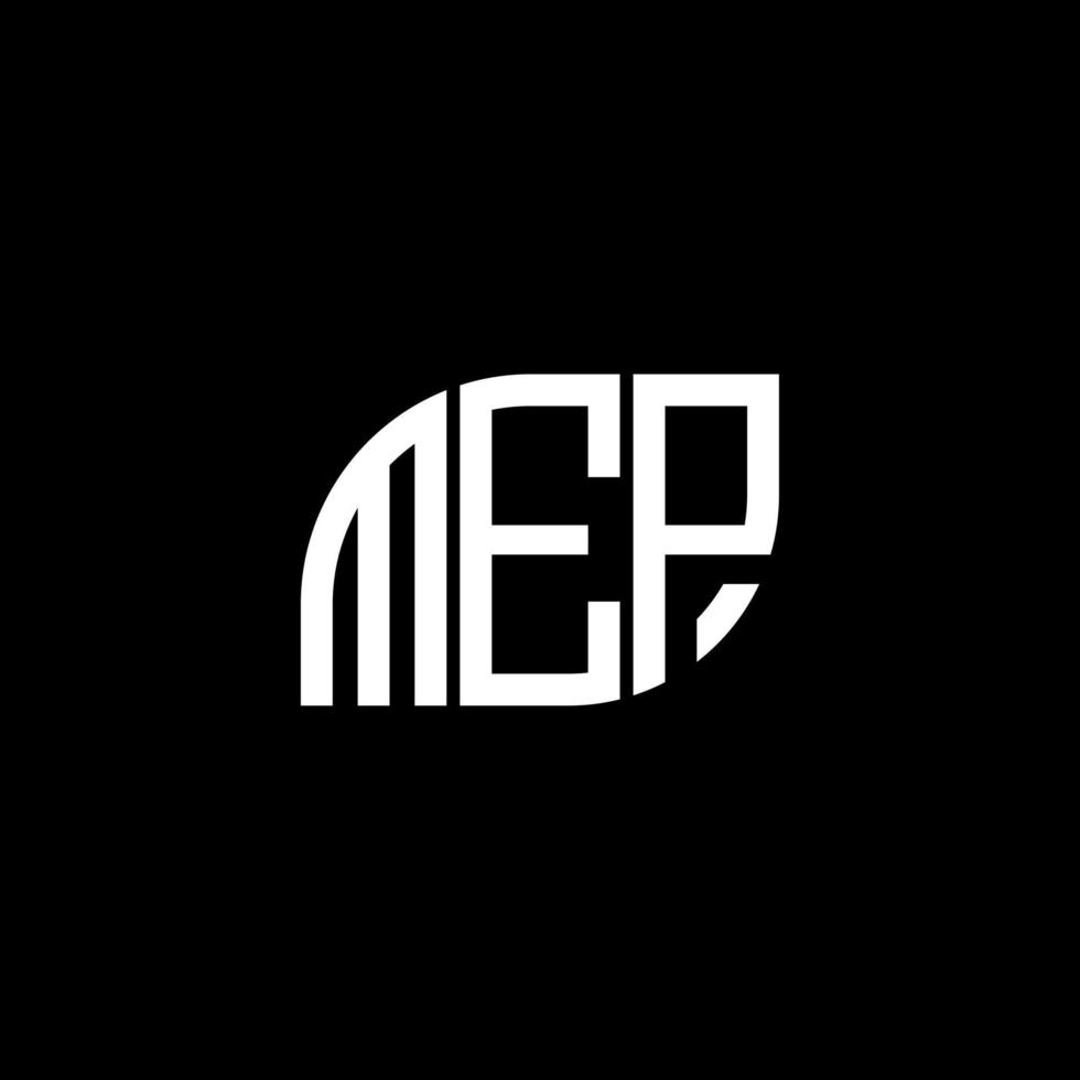design de logotipo de carta mep em fundo preto. conceito de logotipo de carta de iniciais criativas mep. design de carta mep. vetor