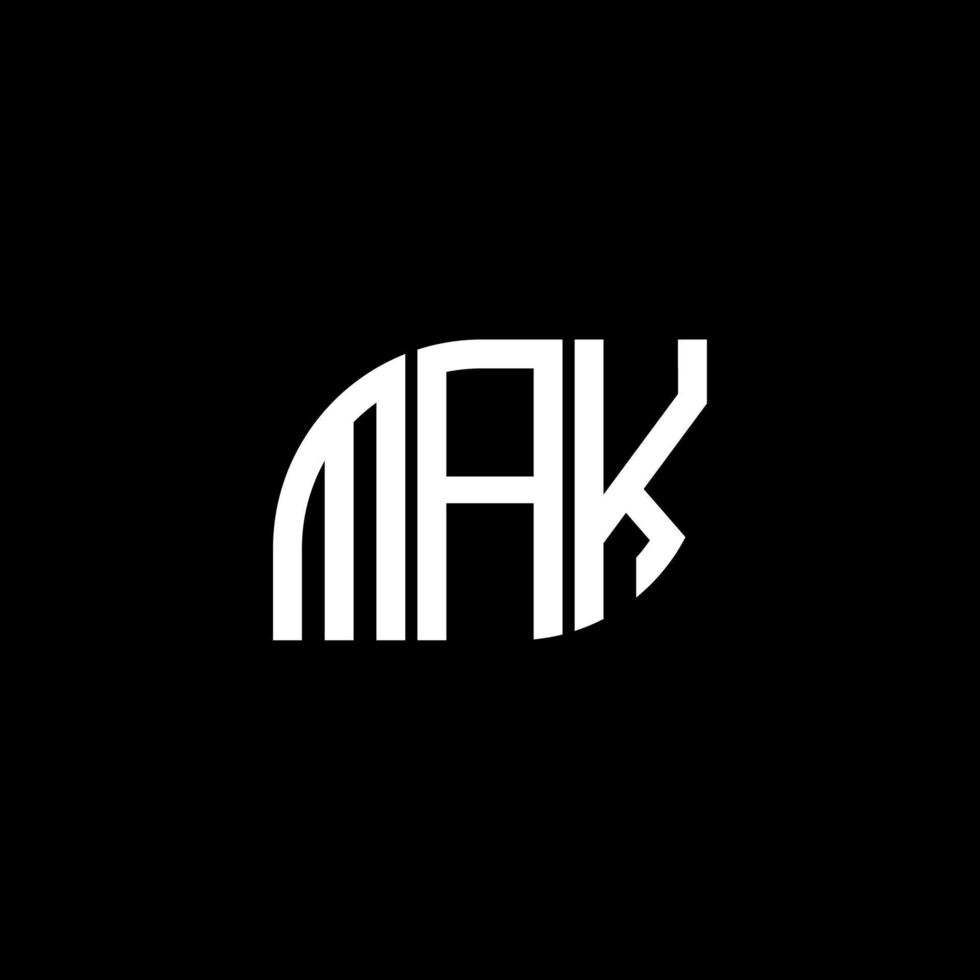 mak carta design de logotipo em fundo preto. tornar o conceito de logotipo de letra de iniciais criativas. fazer design de letras. vetor