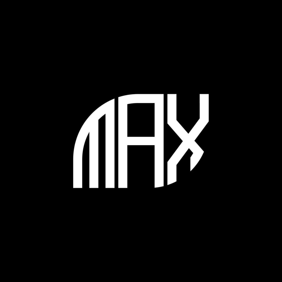 design de logotipo de carta máxima em fundo preto. conceito de logotipo de carta de iniciais criativas max. design de letra máximo. vetor