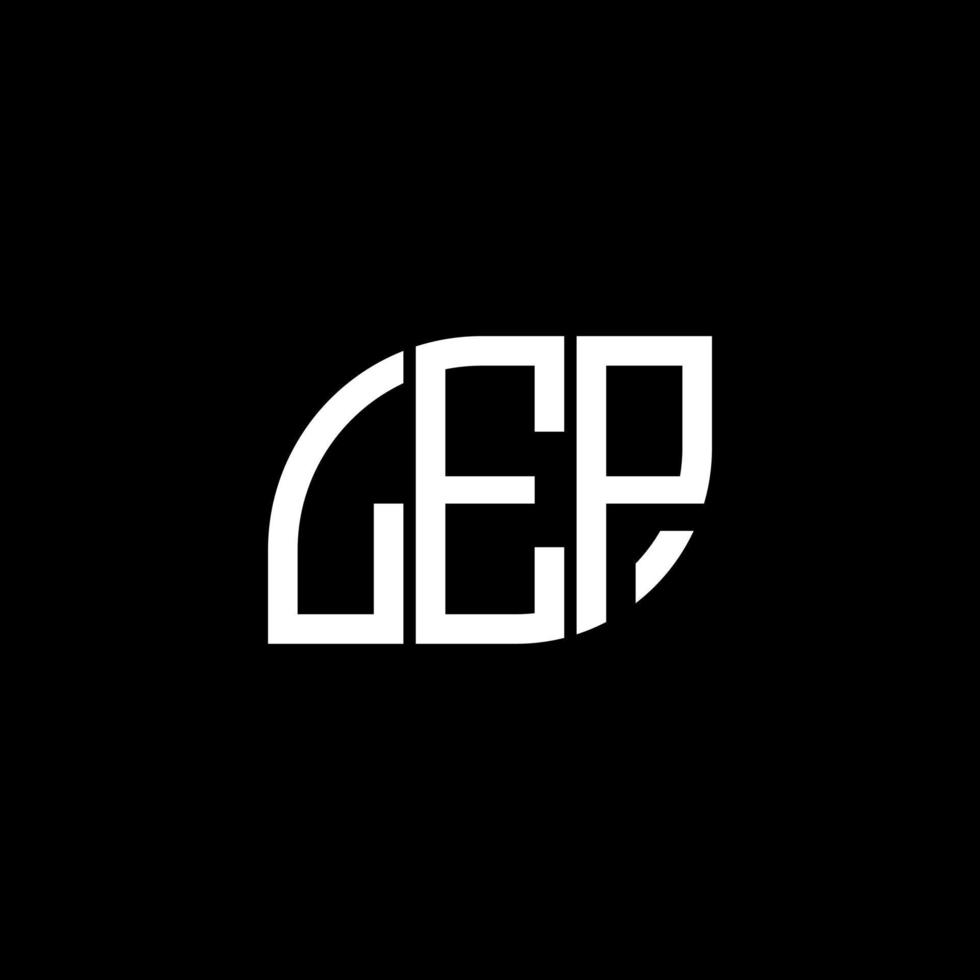 design de logotipo de carta lep em fundo preto. conceito de logotipo de letra de iniciais criativas de lep. desenho de letra lep. vetor