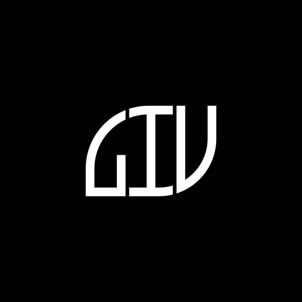 design de logotipo de carta liv em fundo preto. conceito de logotipo de letra de iniciais criativas liv. design de letras vivas. vetor