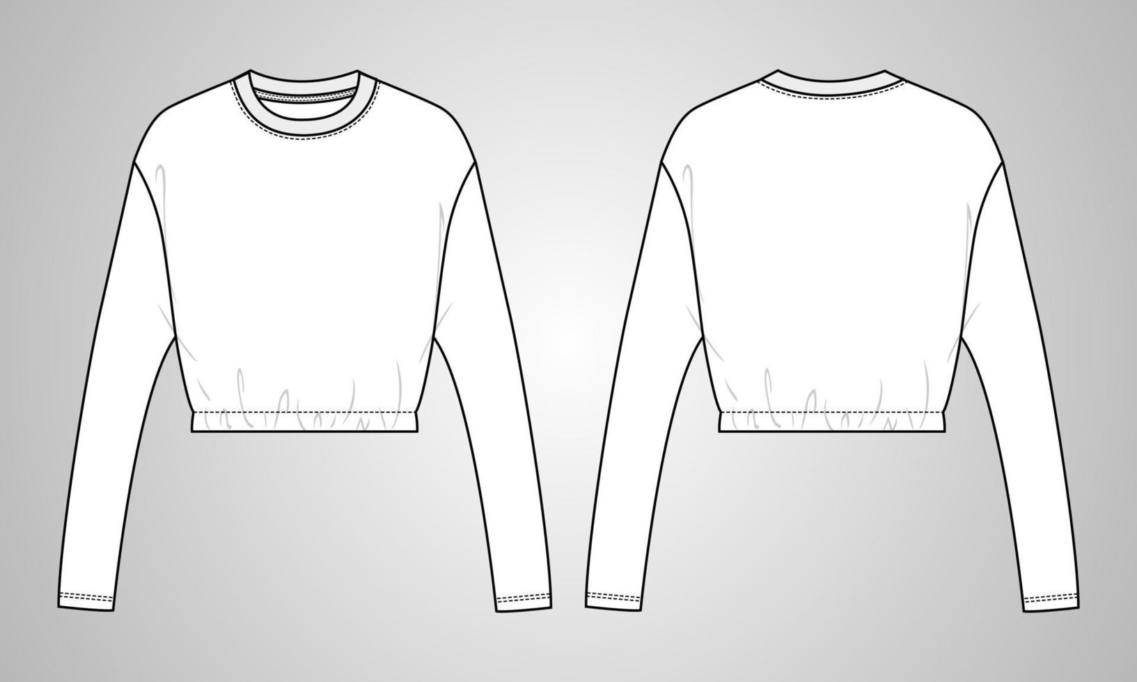camiseta de manga longa tops modelo de ilustração vetorial de blusa para mulheres vetor