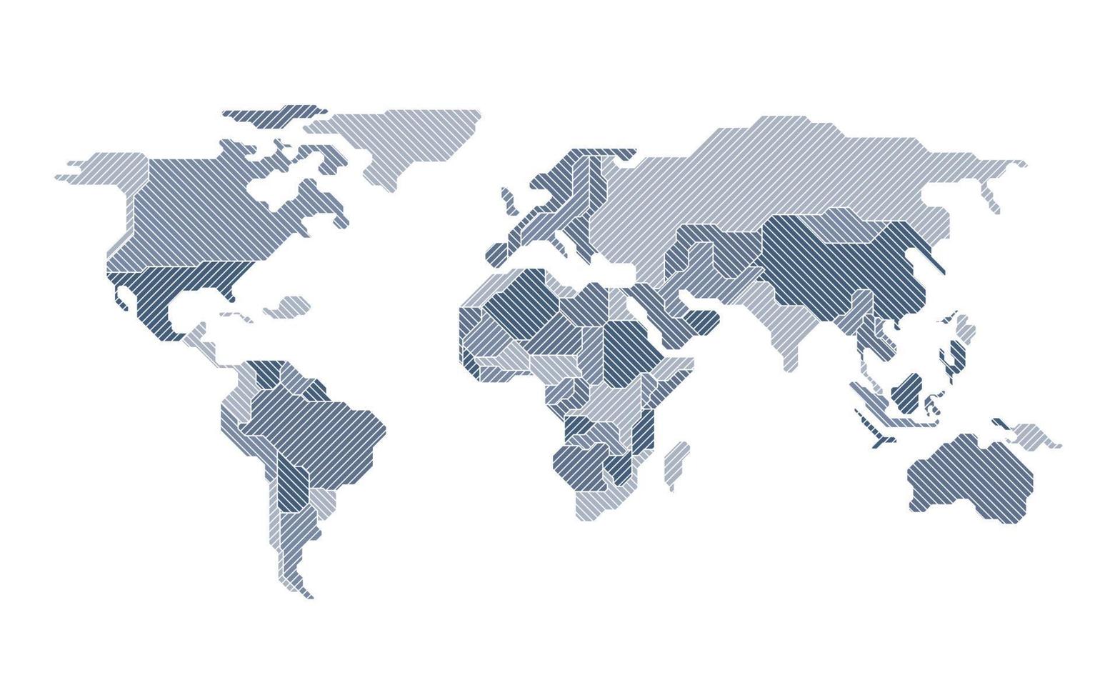 mapa do mundo cinza vetor