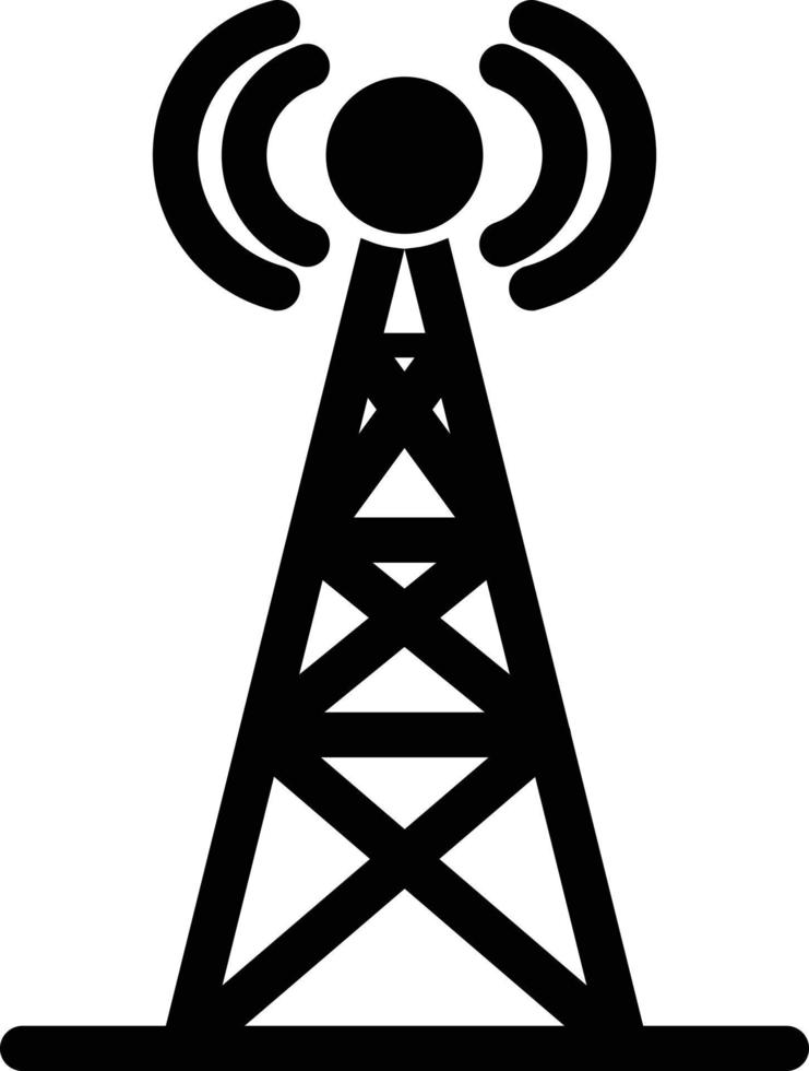 ícone de glifo de torre de sinal vetor