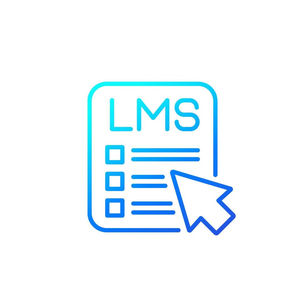 ícone de linha lms, sistema de gerenciamento de aprendizado vetor