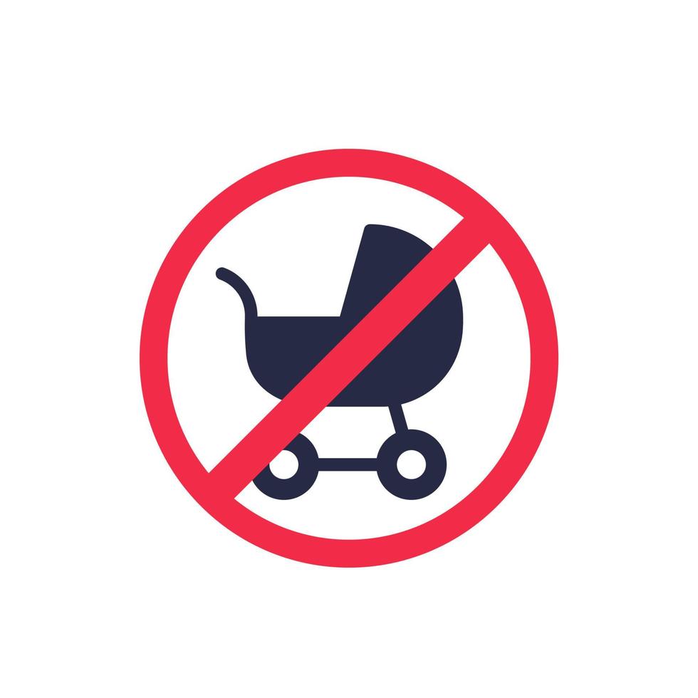 nenhum carrinho de bebê ou ícone de vetor de carrinho de bebê