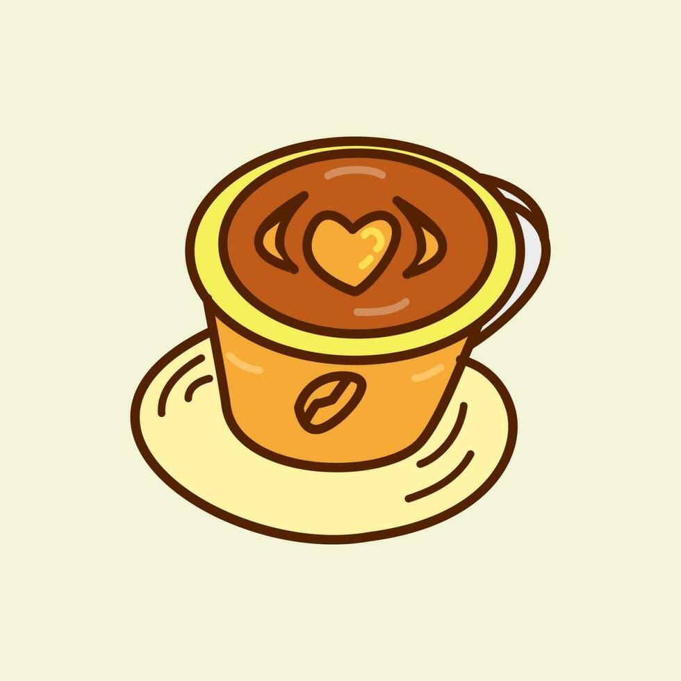 doodle ilustração vetorial xícara de café quente vetor