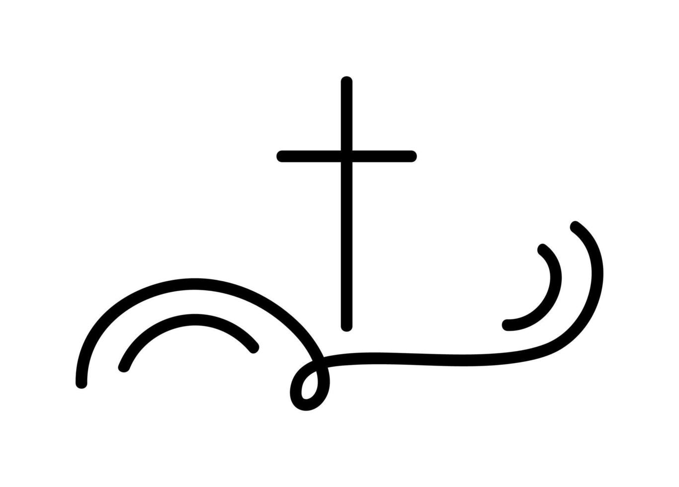 ilustração em vetor de logotipo cristão. emblema com cruz e bíblia sagrada. comunidade religiosa. elemento de design para pôster, logotipo, crachá, sinal