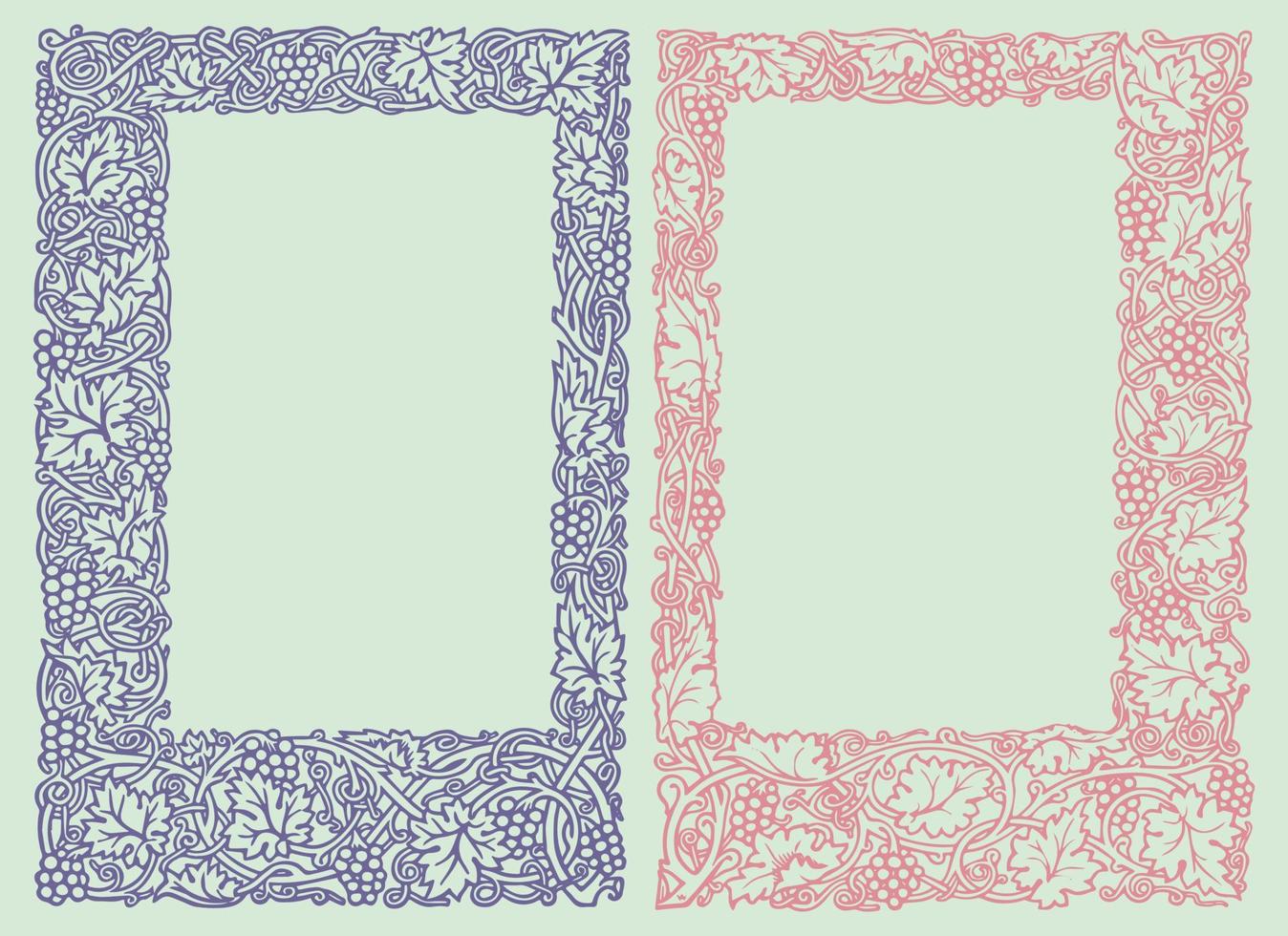 moldura floral vintage por william morris. elementos de design para uso em menus, folhetos, capas de livros, rótulos e convites de vinhos e bebidas alcoólicas. conjunto de moldura floral vintage. vetor